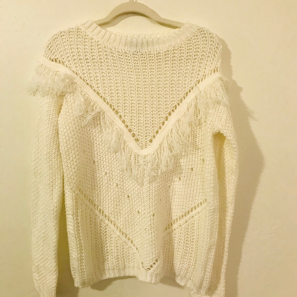 Open-Knit White sweater